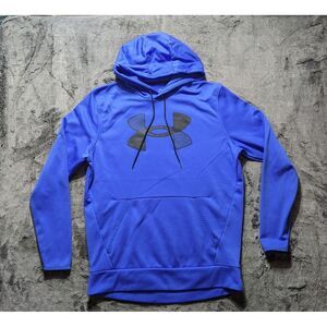 Under Armour Long Sleeve Pullover Hoodie Men's Size Medium Blue Coldgear